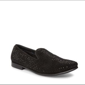Steve Madden Black Caviarr Embellished Loafers